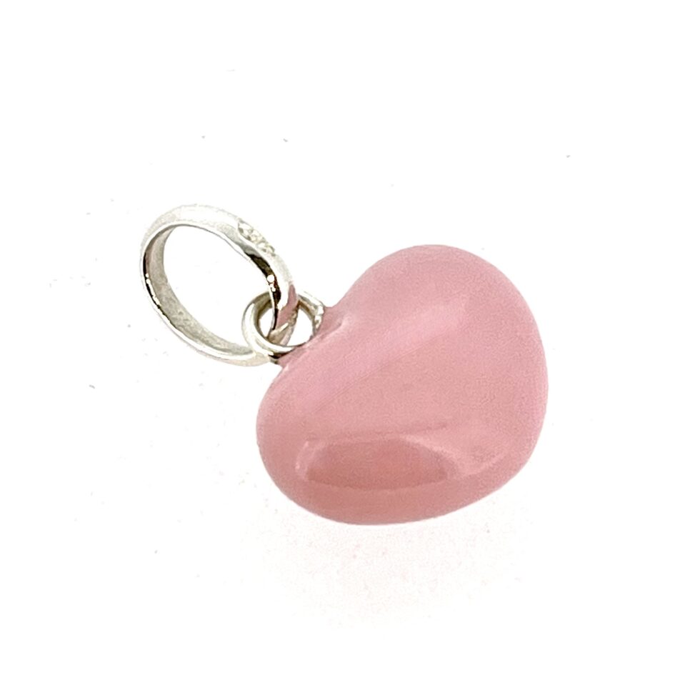 Vintage Links of London Soft Pink Enamel Heart Charm Sterling Silver 2012