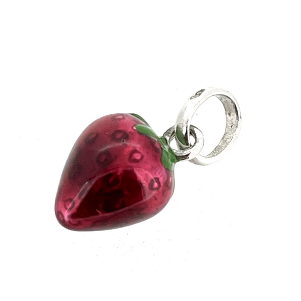 Vintage Links of London Strawberry Charm Sterling Silver Red Enamel 2010