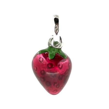 Vintage Links of London Strawberry Charm Sterling Silver Red Enamel 2010