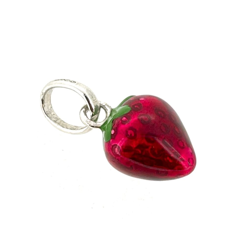 Vintage Links of London Strawberry Charm Sterling Silver Red Enamel 2010