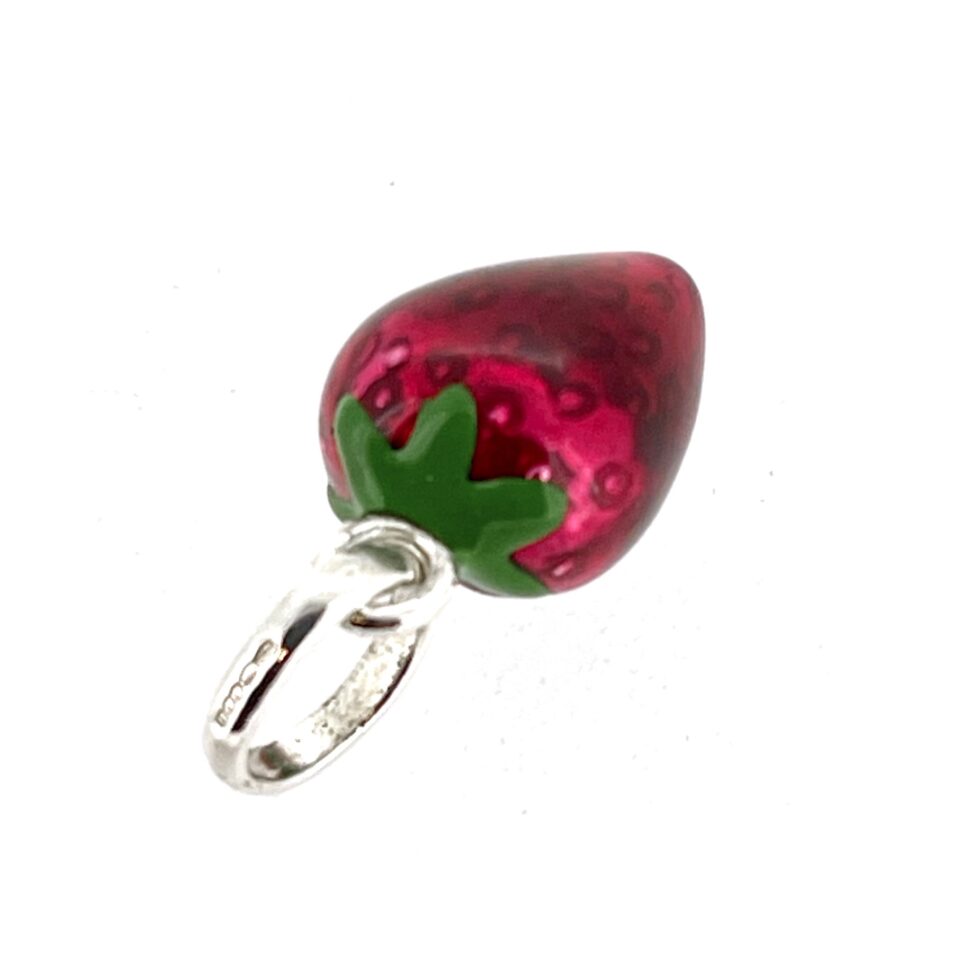 Vintage Links of London Strawberry Charm Sterling Silver Red Enamel 2010