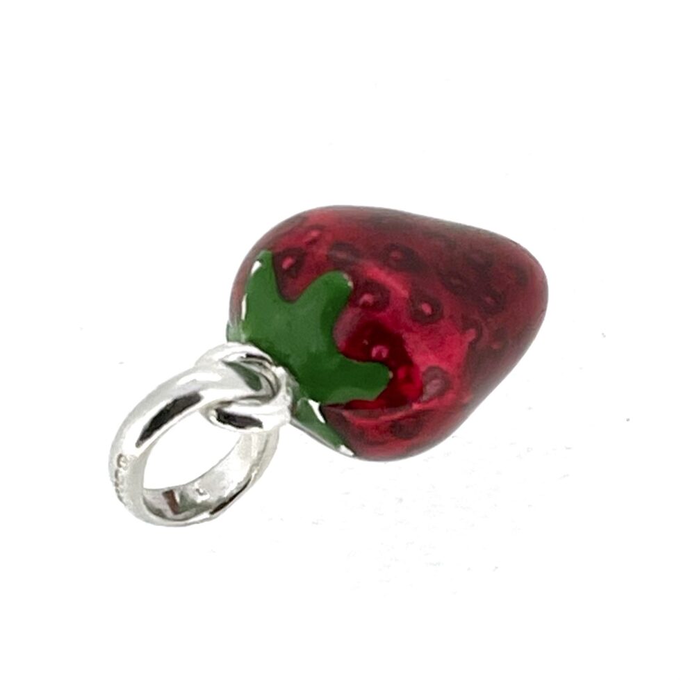 Vintage Links of London Strawberry Charm Sterling Silver Red Enamel 2011