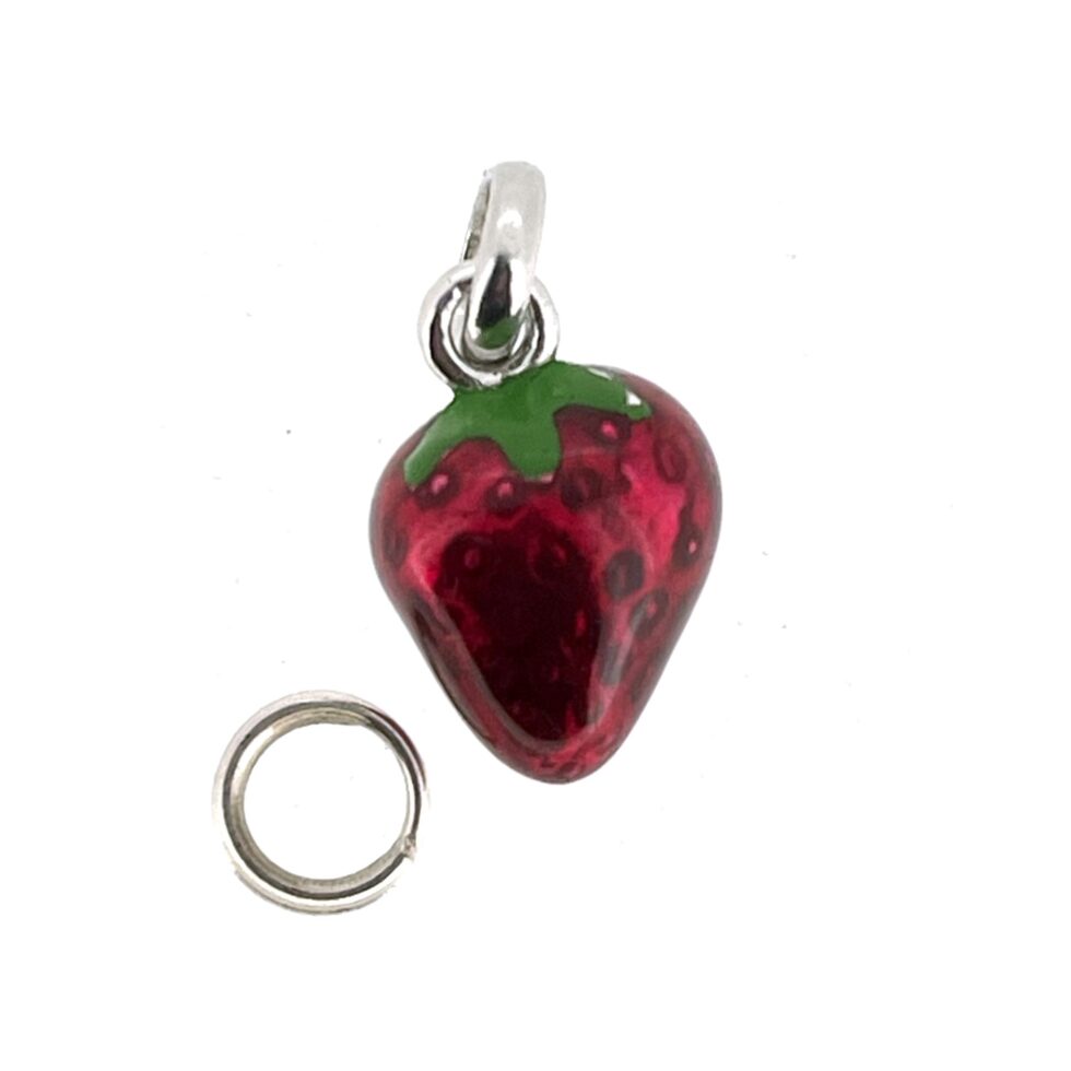 Vintage Links of London Strawberry Charm Sterling Silver Red Enamel 2011