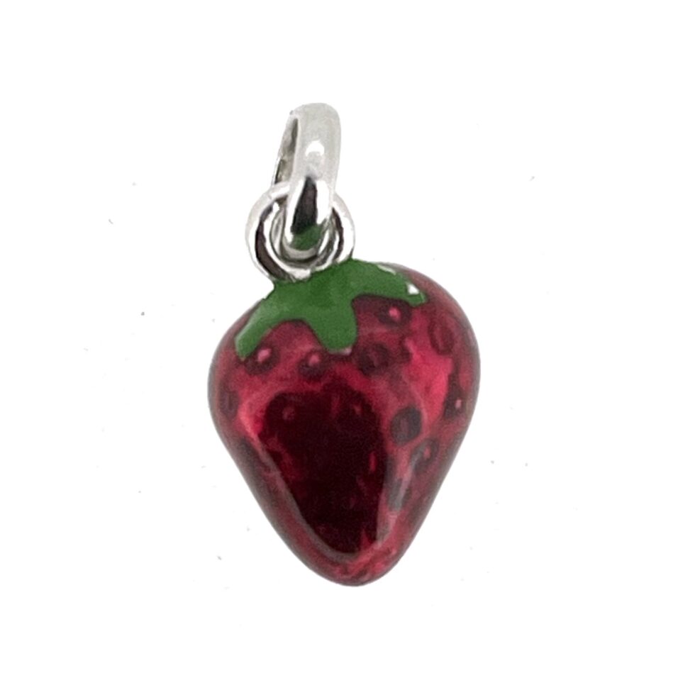 Vintage Links of London Strawberry Charm Sterling Silver Red Enamel 2011