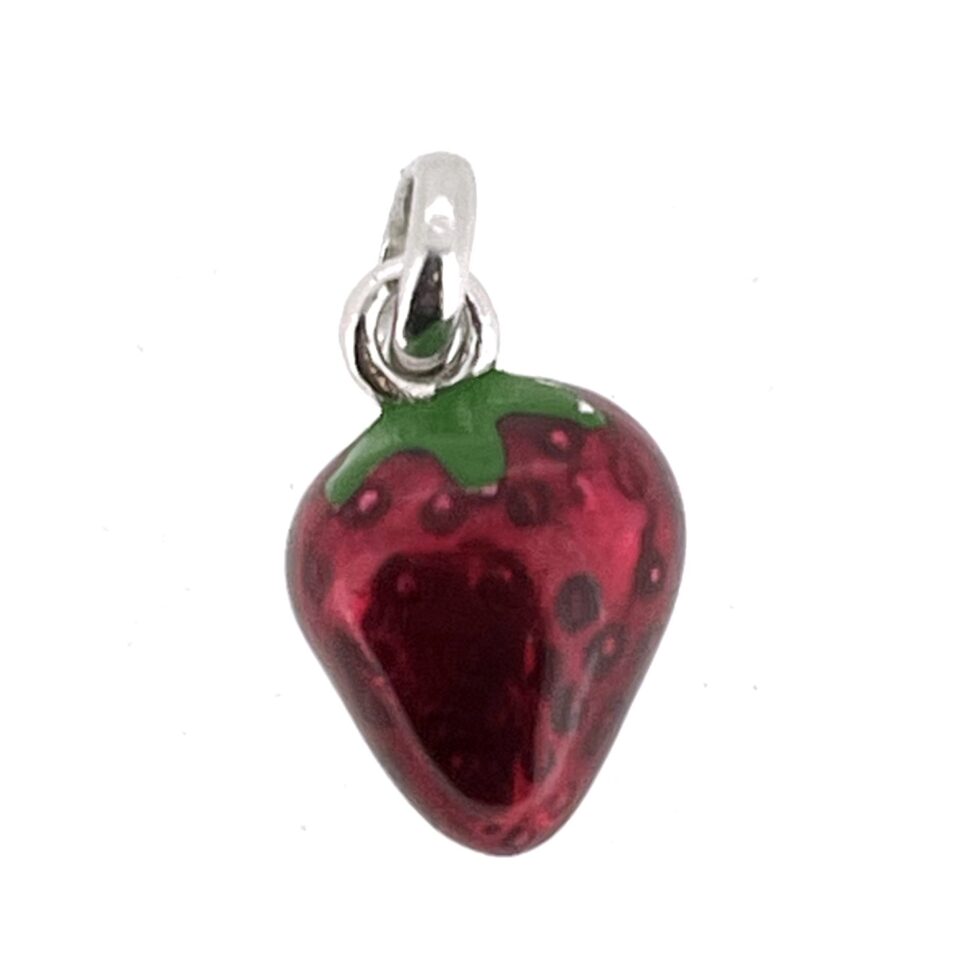 Vintage Links of London Strawberry Charm Sterling Silver Red Enamel 2011