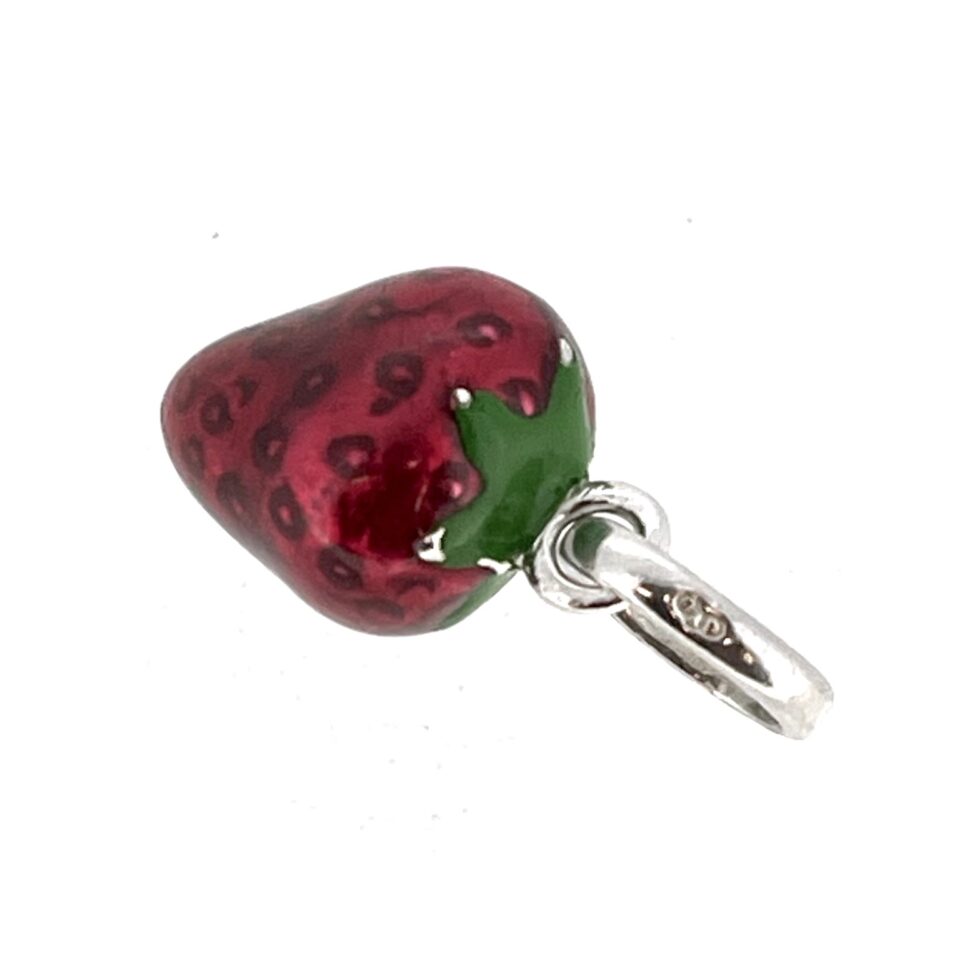 Vintage Links of London Strawberry Charm Sterling Silver Red Enamel 2011