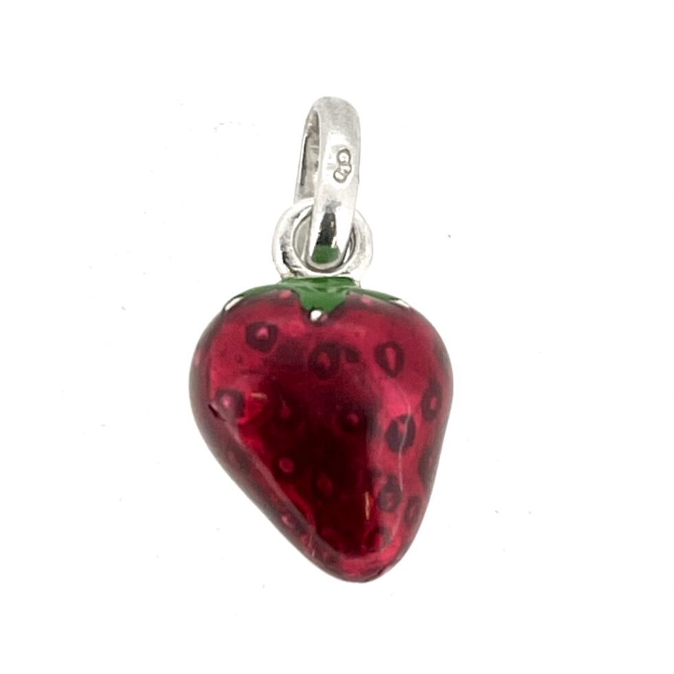 Vintage Links of London Strawberry Charm Sterling Silver Red Enamel 2011