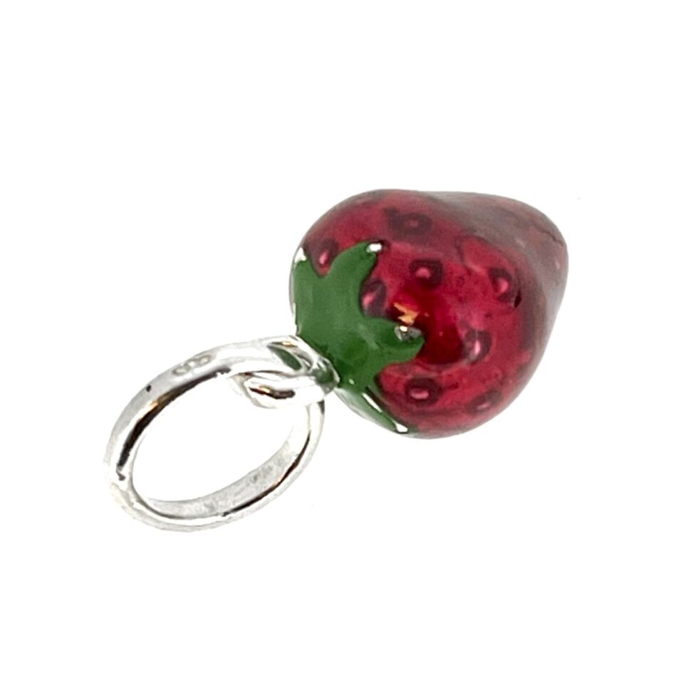 Vintage Links of London Strawberry Charm Sterling Silver Red Enamel 2011