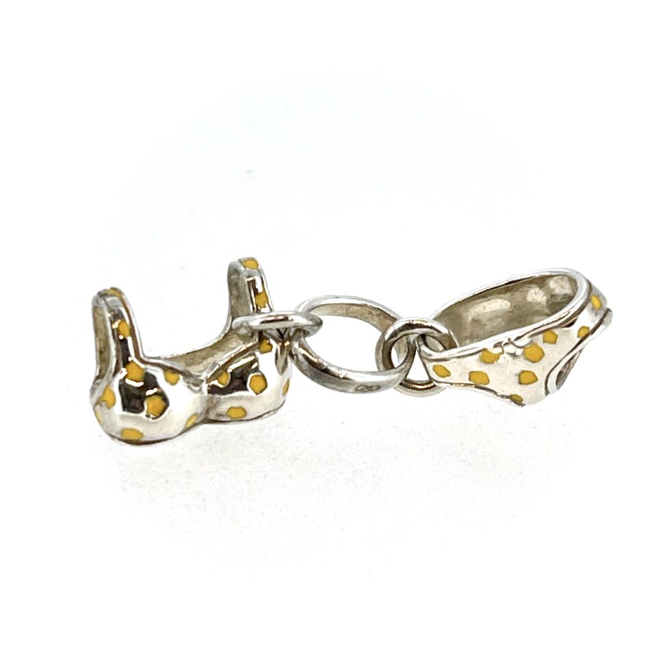 Vintage Links of London Yellow Polka Dot Bikini Charm Sterling Silver 2009