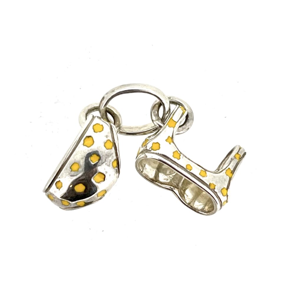 Vintage Links of London Yellow Polka Dot Bikini Charm Sterling Silver 2009