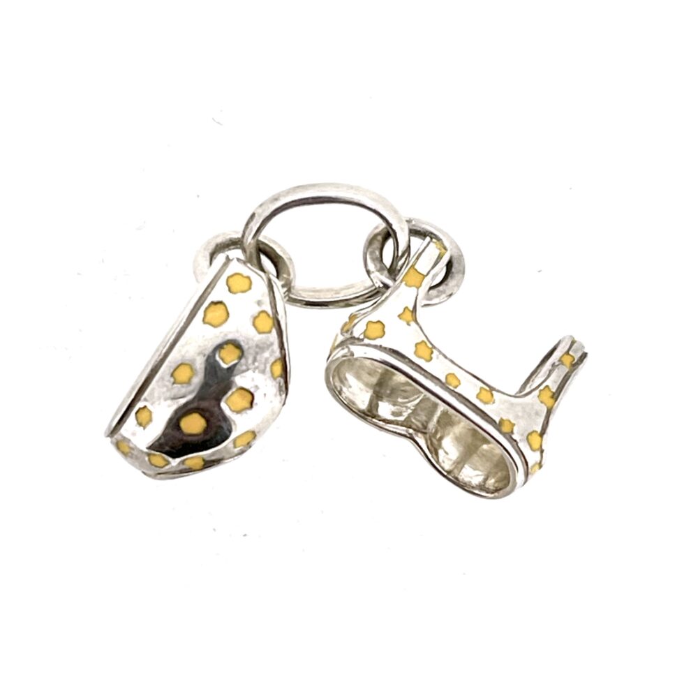 Vintage Links of London Yellow Polka Dot Bikini Charm Sterling Silver 2009