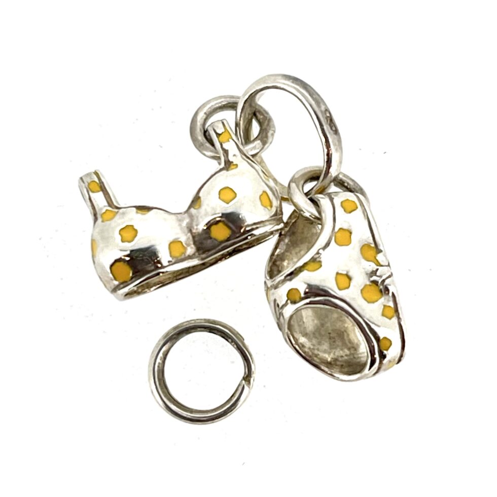 Vintage Links of London Yellow Polka Dot Bikini Charm Sterling Silver 2009