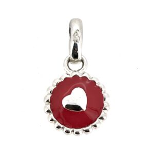 Vintage Links of London iced heart cake charm in sterling silver with red enamel
