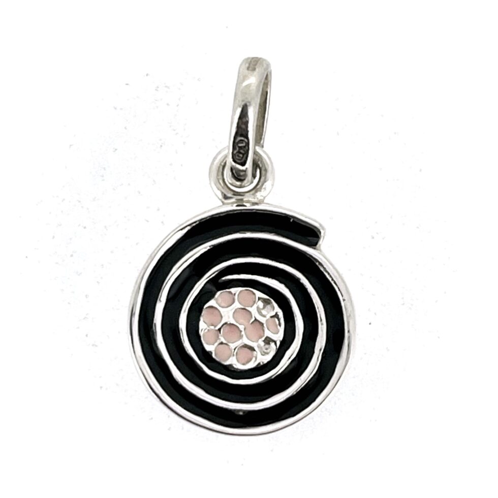 Links of London enamel sweet charm pink dot centre