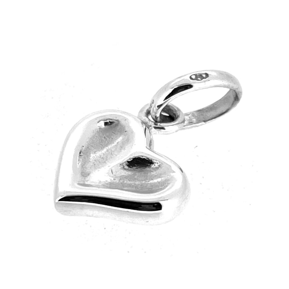 Vintage Links of London heart charm with rounded edges and tactile sculpted form