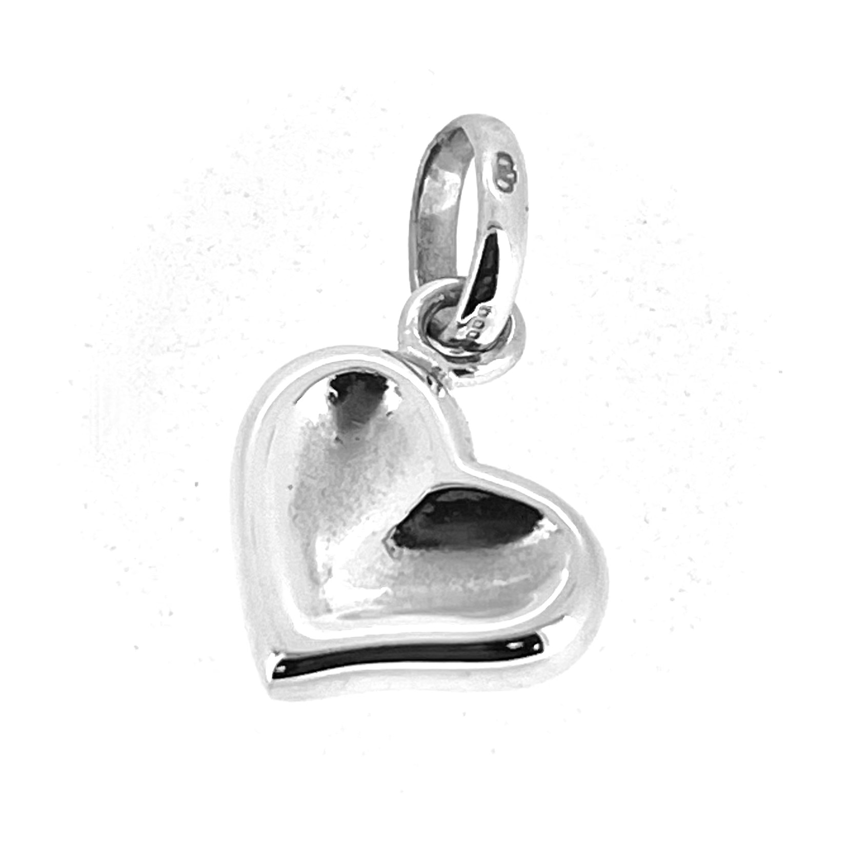 Vintage Links of London thumbprint heart charm in sterling silver with sculpted contours