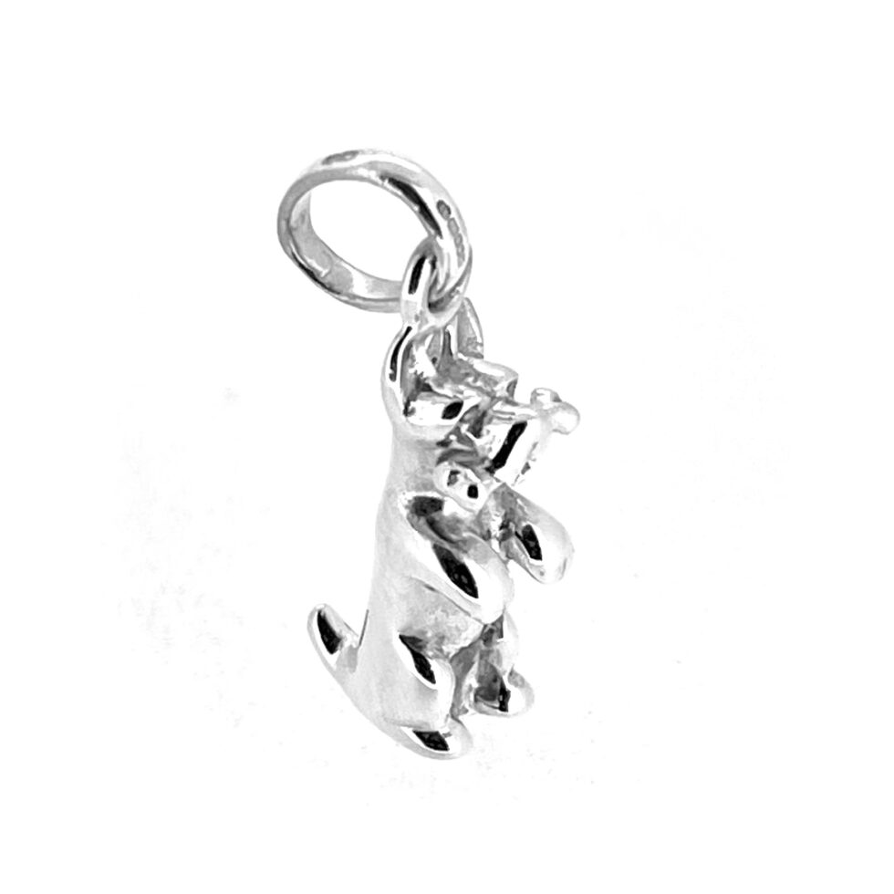 Vintage Links of London dog with bone charm in sterling silver