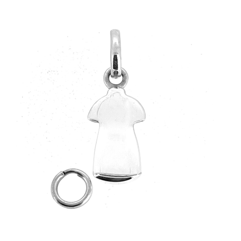 Vintage silver dress charm with pink enamel detailing, Links of London