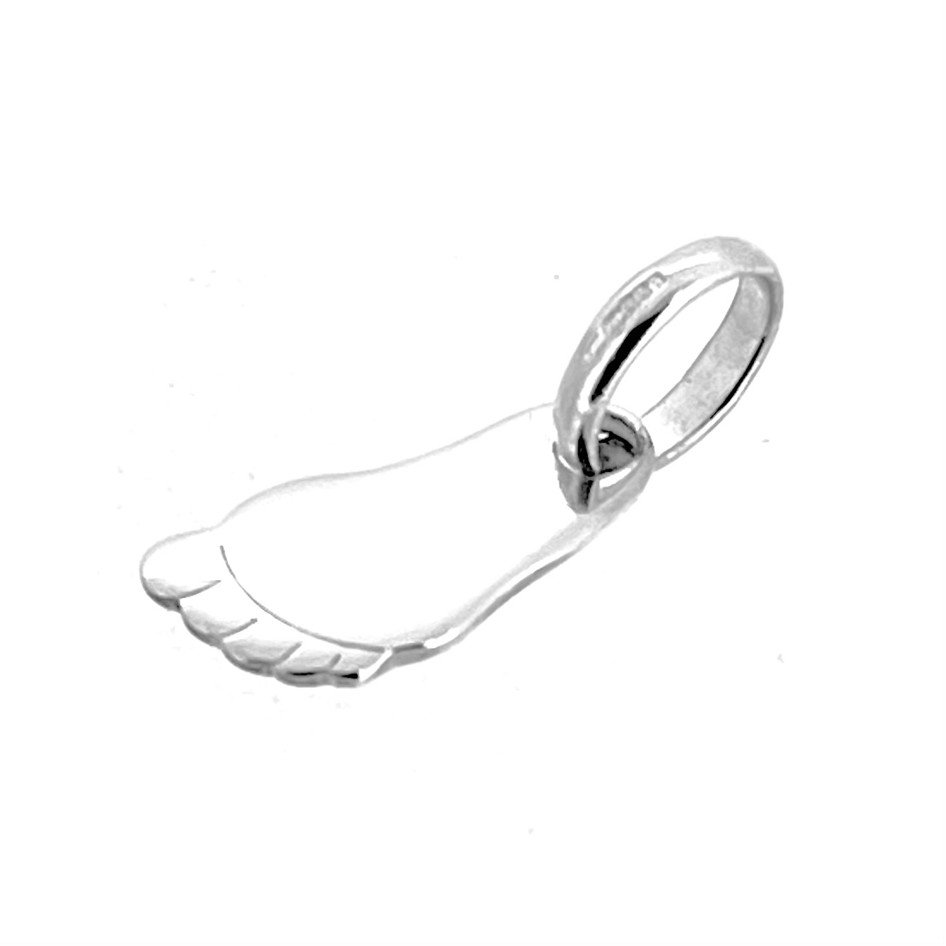 Vintage baby milestone charm First Step Footprint in solid silver