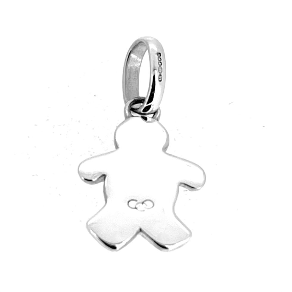 Gingerbread man charm with LL hallmark and oval bail