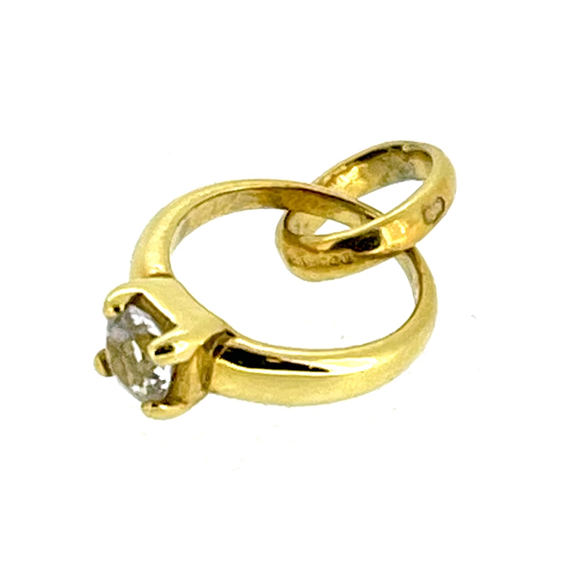 Vintage Links of London Gold Big Rock Diamond Ring Charm