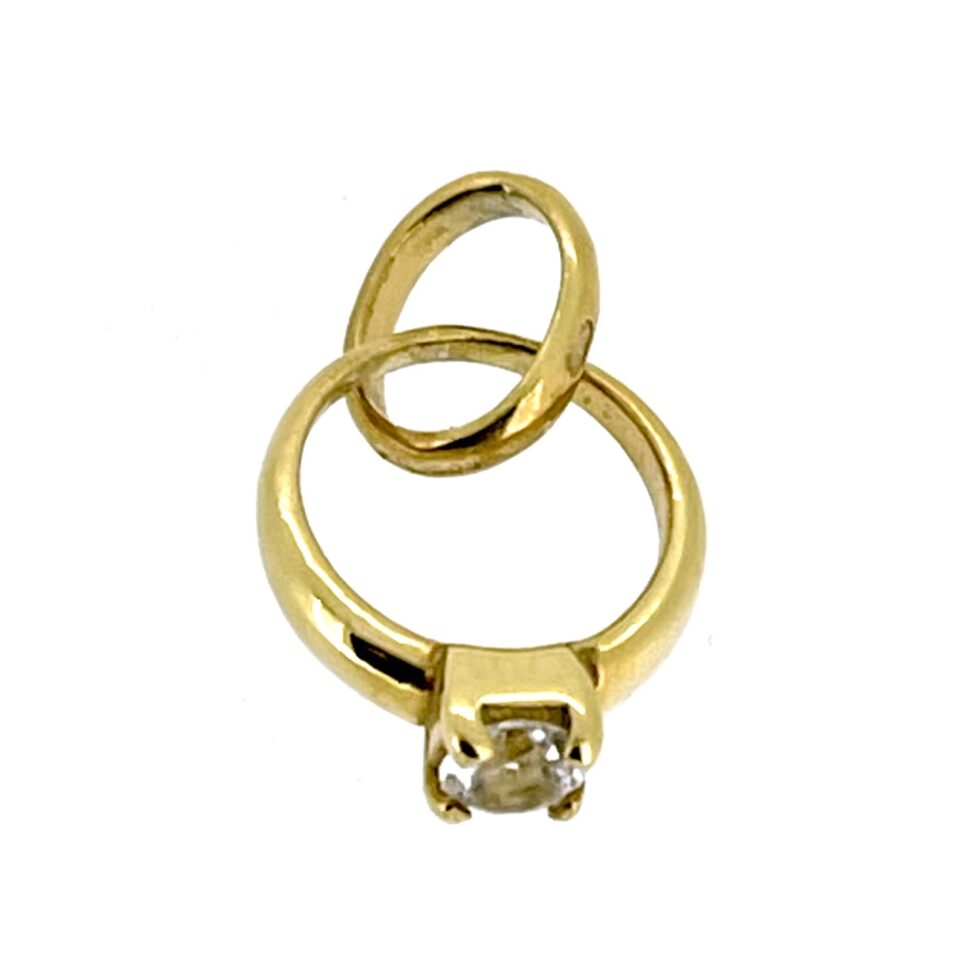 Vintage Links of London Gold Big Rock Diamond Ring Charm