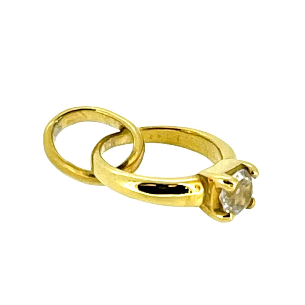 Vintage Links of London Gold Big Rock Diamond Ring Charm