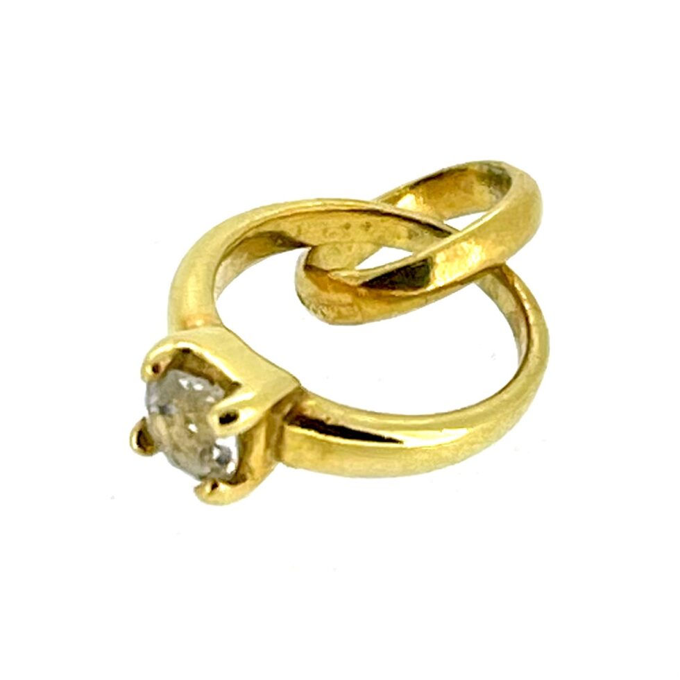Vintage Links of London Gold Big Rock Diamond Ring Charm