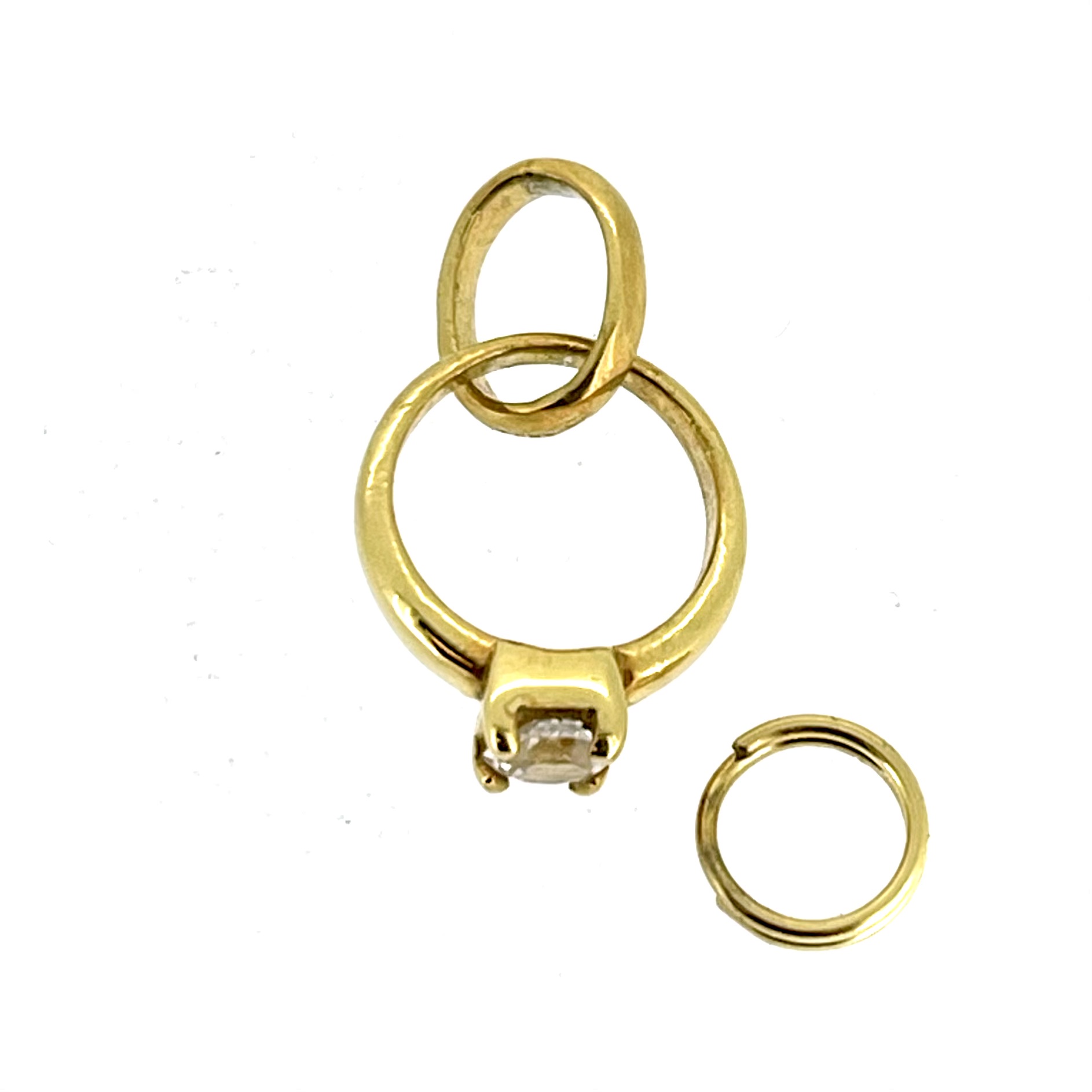 Vintage Links of London Gold Big Rock Diamond Ring Charm