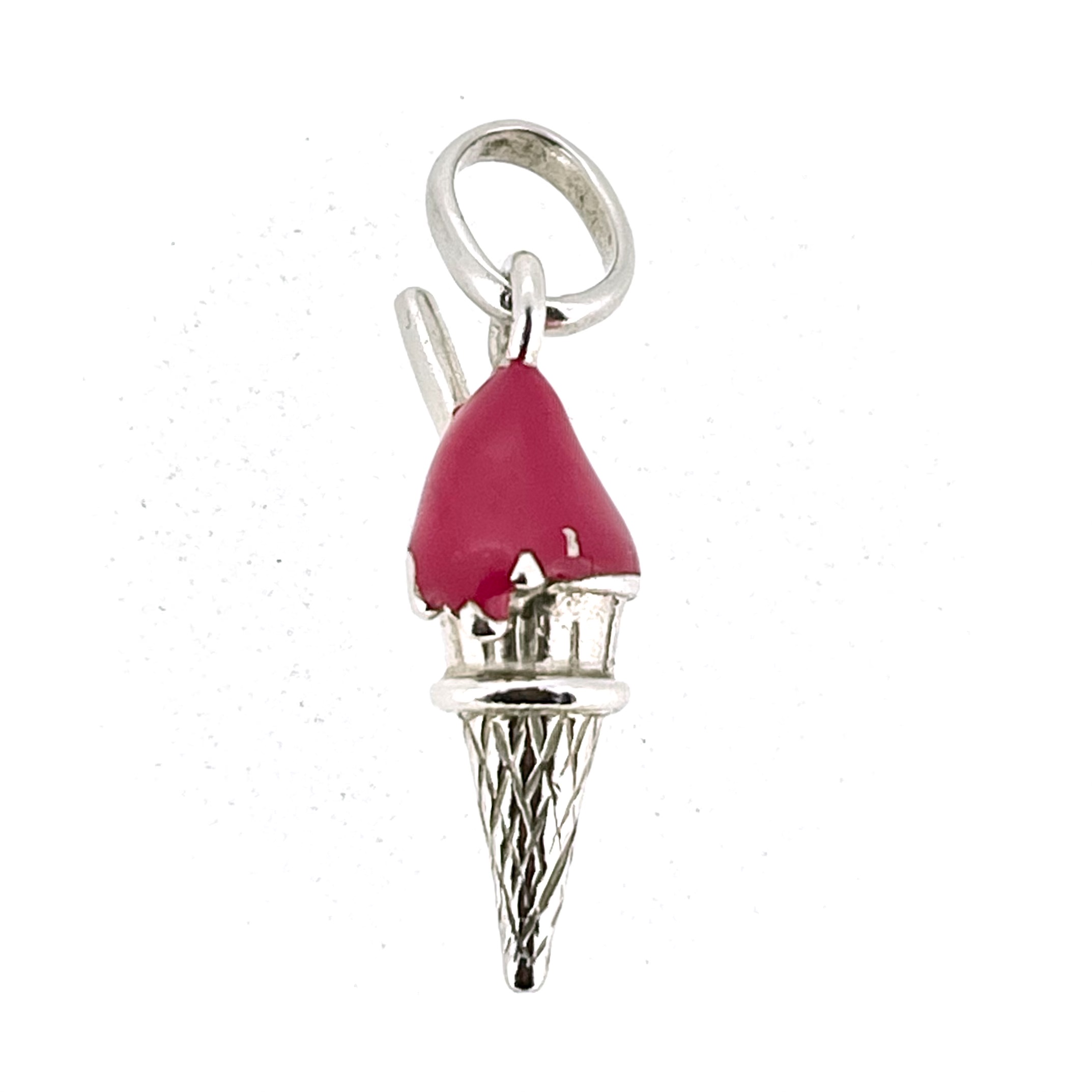 Vintage Links of London ice cream charm in sterling silver with pink enamel scoop