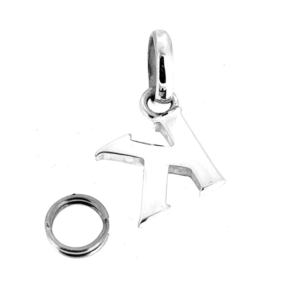 Links of London Letter K charm close-up showing serif detailing