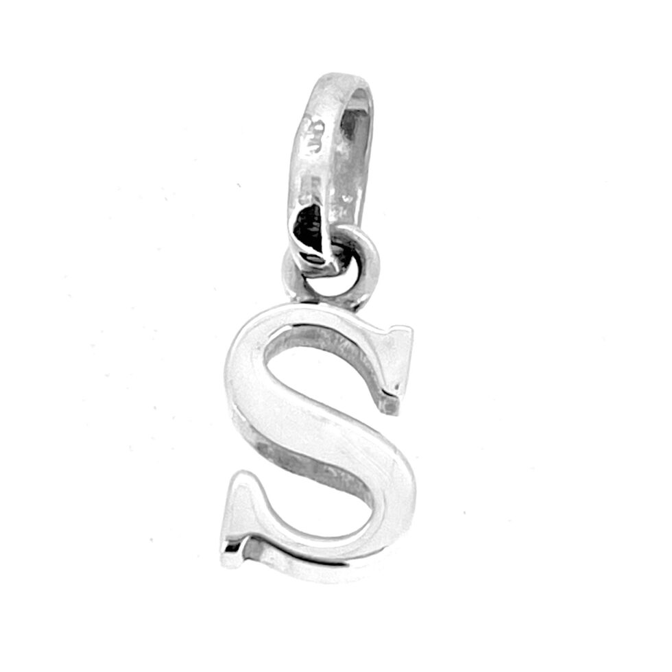 Close-up of sculpted script Letter S charm by Links of London