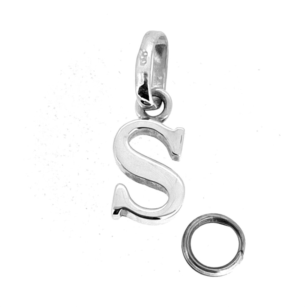 Links of London script letter S charm hallmarked 925 silver