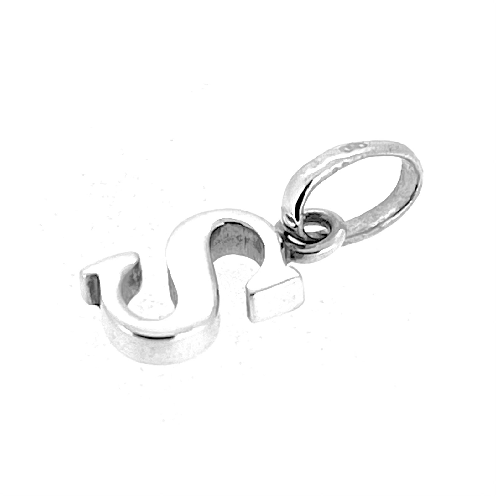 Vintage Links of London Letter S charm in sterling silver with script-style alphabet design