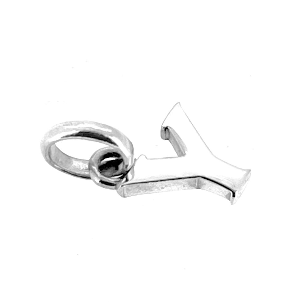 Hallmarked LL 925 Letter Y charm with polished silver finish