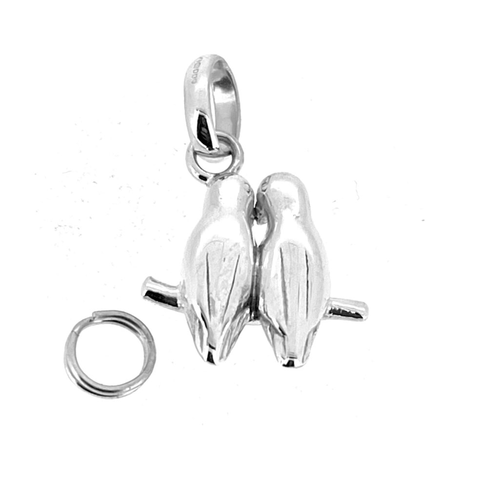 Love Birds charm supplied with Sweetie split ring