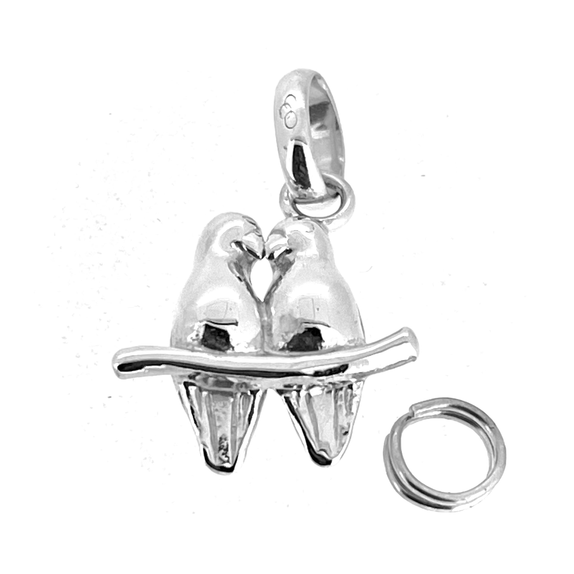 Links of London silver Love Birds charm front view