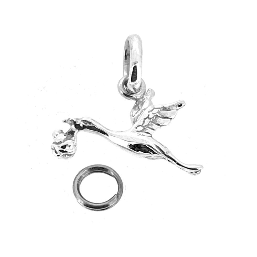 Links of London stork charm on white background