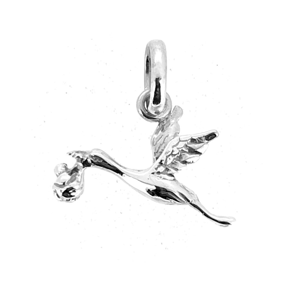 Stork carrying baby charm Sweetie bracelet compatible