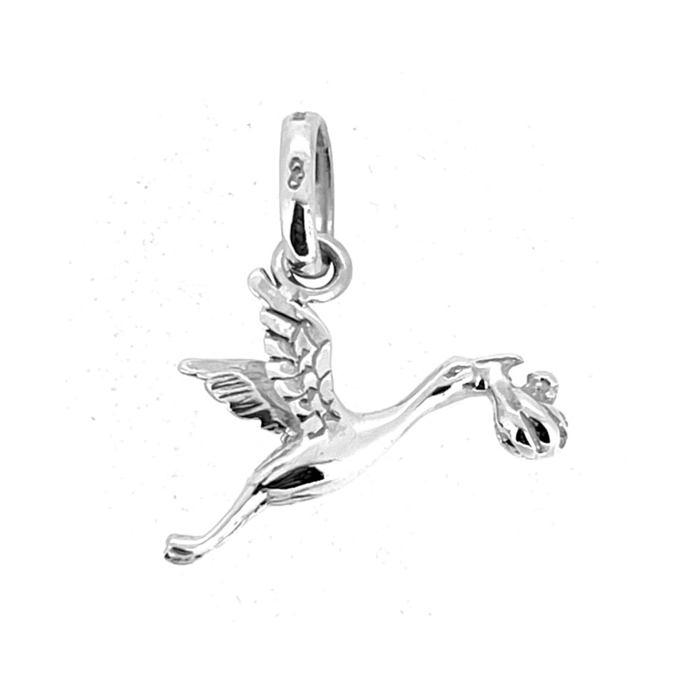 Links of London stork baby charm front view