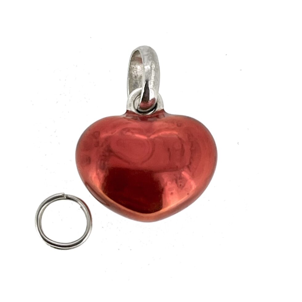 Links of London red enamel heart charm with authentic vintage wear