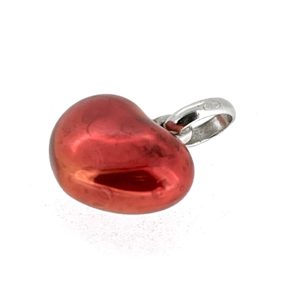 Links of London heart charm with uneven translucent enamel patina
