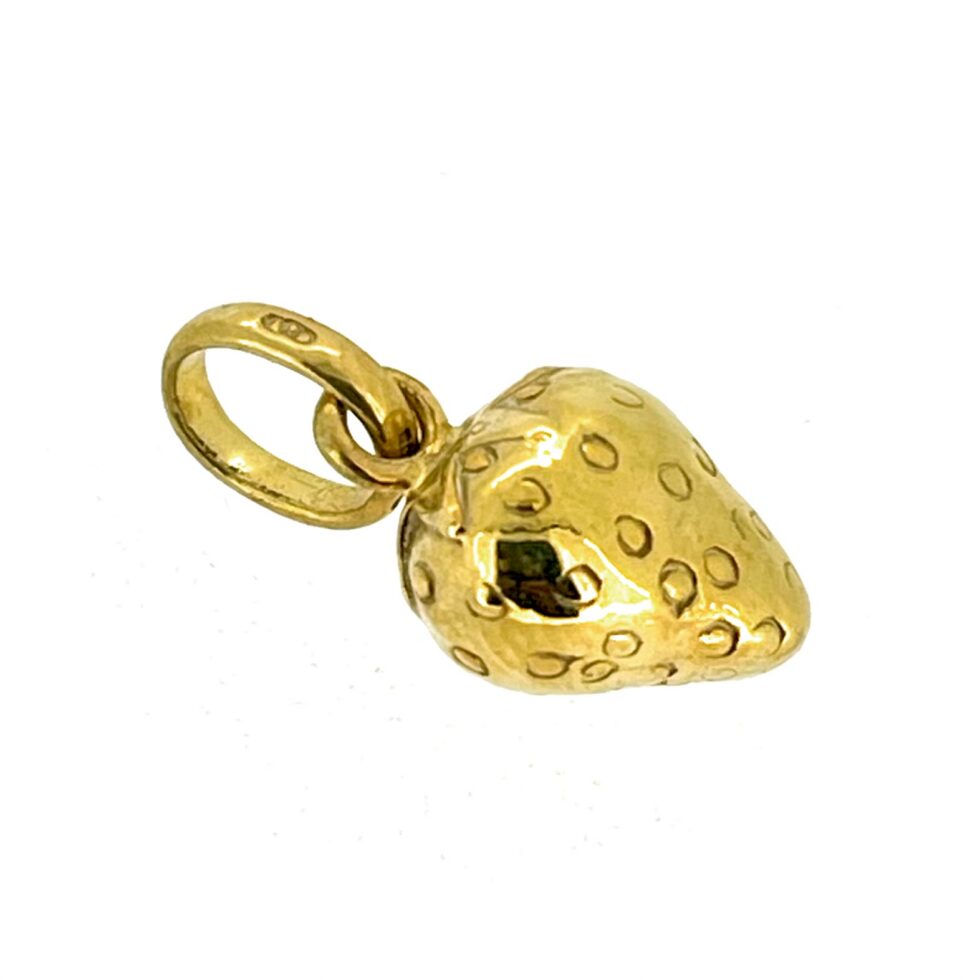 18ct gold plated sterling silver strawberry charm