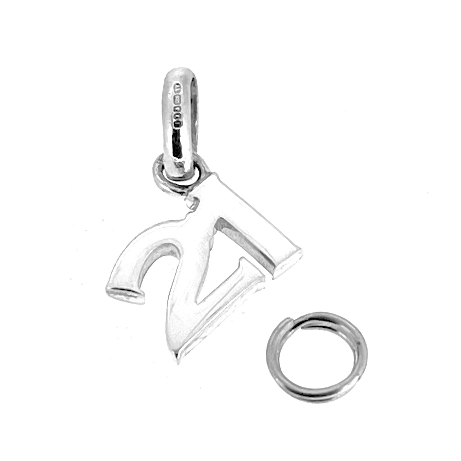 Sterling silver milestone birthday 21 charm