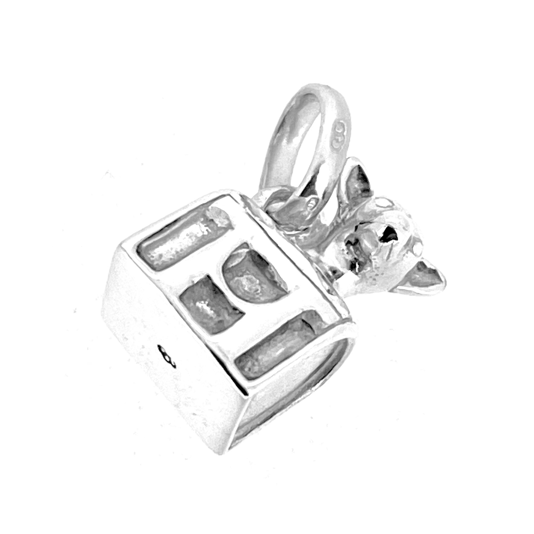 Links of London sterling silver dog in bag charm hallmarked 2009