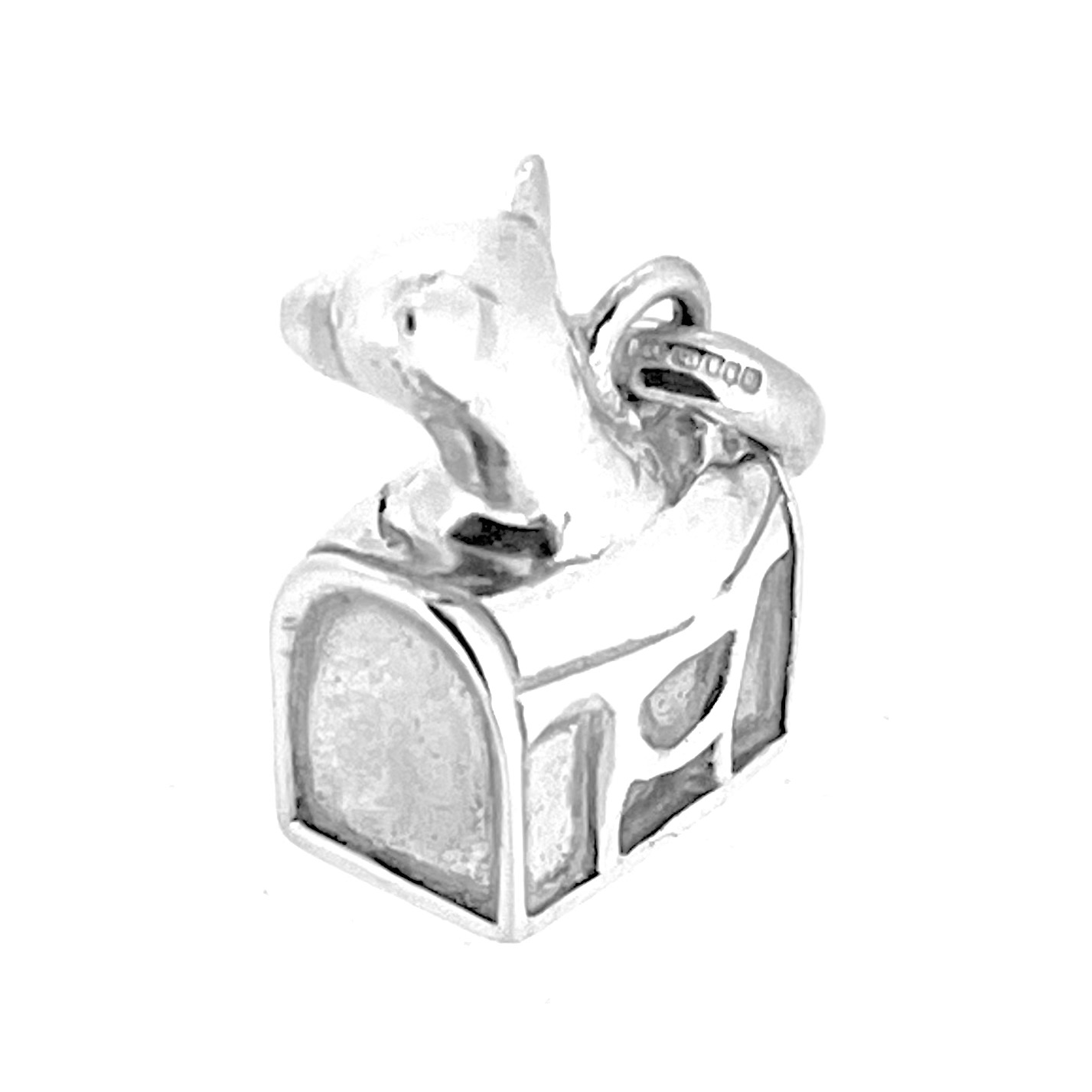 Small breed dog charm in sterling silver