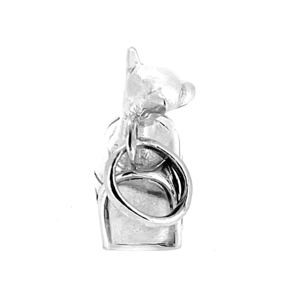 Silver dog in bag charm for necklace or bracelet