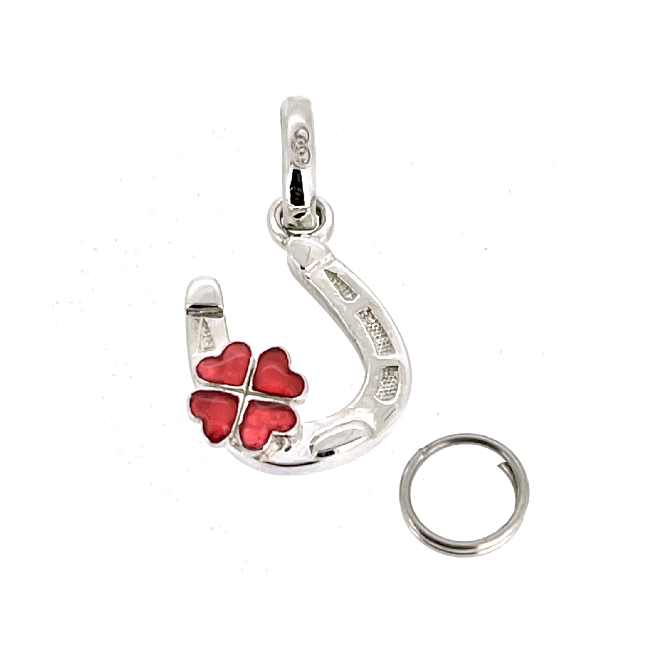 Vintage Links of London horseshoe charm with enamel clover