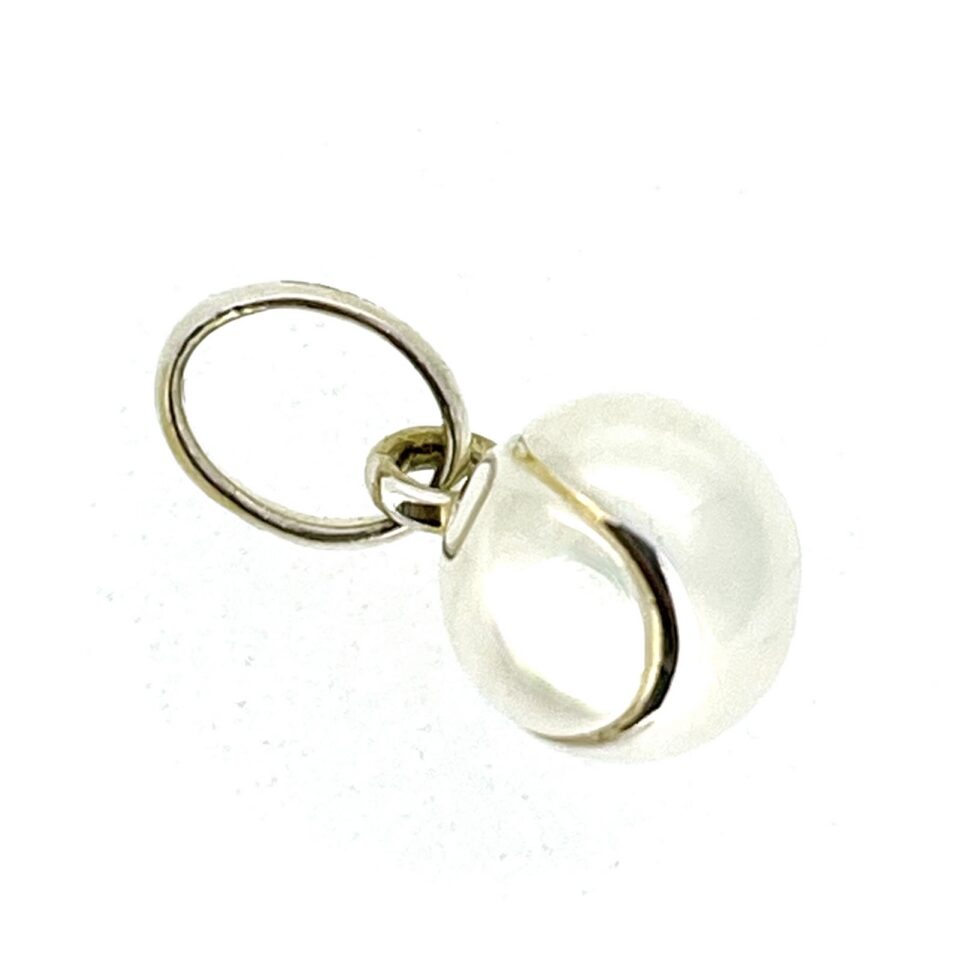 Tennis themed sterling silver charm 9.5mm diameter