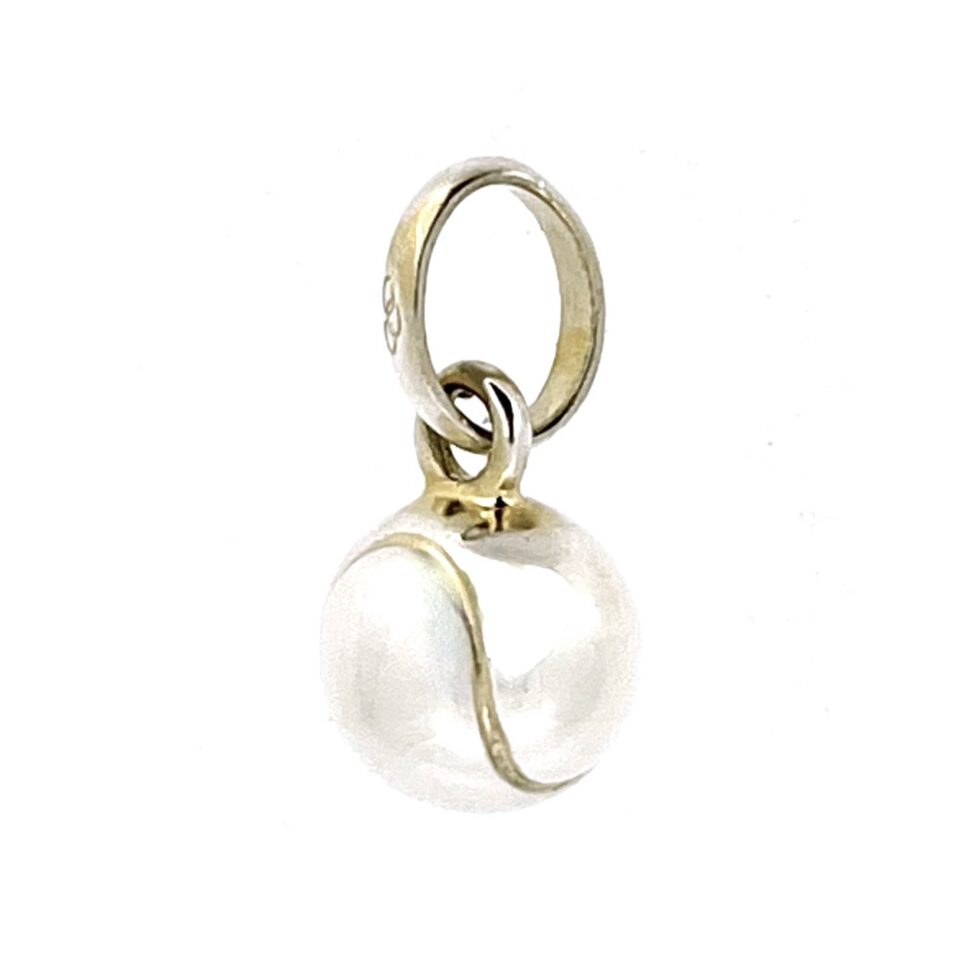 Tennis ball charm with oval bail 9mm x 7mm